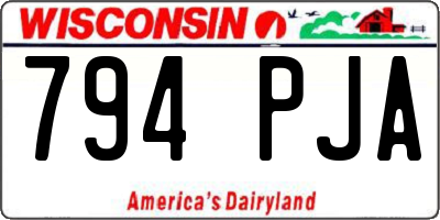 WI license plate 794PJA