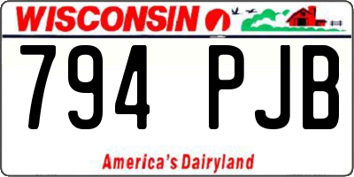 WI license plate 794PJB