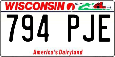 WI license plate 794PJE