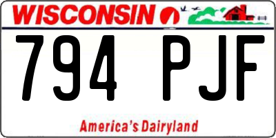 WI license plate 794PJF