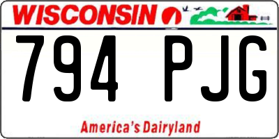 WI license plate 794PJG
