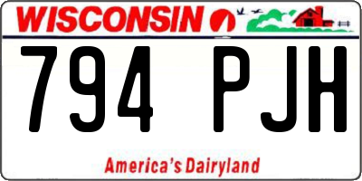 WI license plate 794PJH