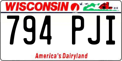 WI license plate 794PJI