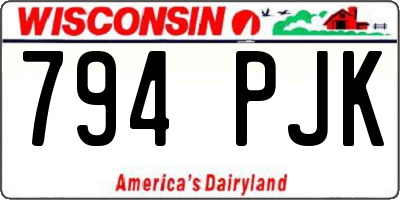 WI license plate 794PJK