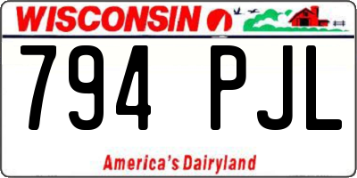 WI license plate 794PJL
