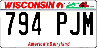WI license plate 794PJM