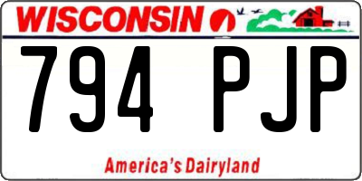 WI license plate 794PJP