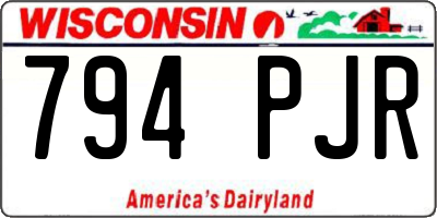 WI license plate 794PJR