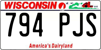 WI license plate 794PJS