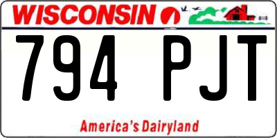 WI license plate 794PJT