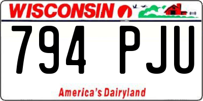 WI license plate 794PJU