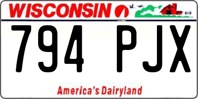 WI license plate 794PJX