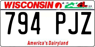 WI license plate 794PJZ