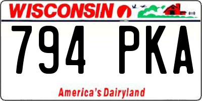 WI license plate 794PKA