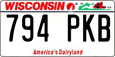 WI license plate 794PKB