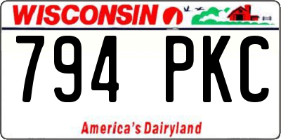 WI license plate 794PKC