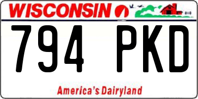 WI license plate 794PKD
