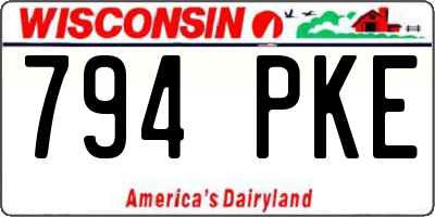 WI license plate 794PKE