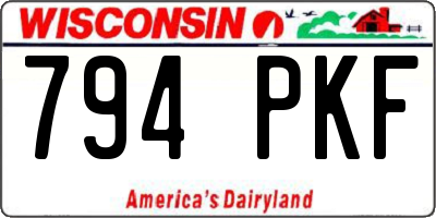 WI license plate 794PKF