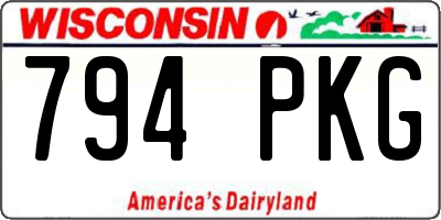 WI license plate 794PKG
