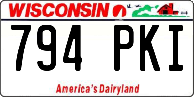 WI license plate 794PKI