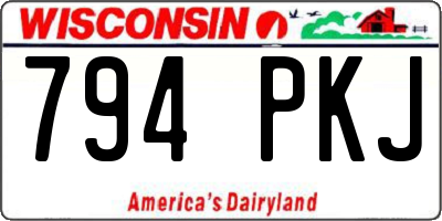 WI license plate 794PKJ