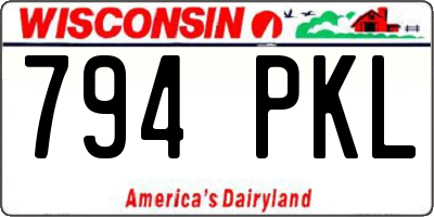 WI license plate 794PKL