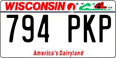 WI license plate 794PKP