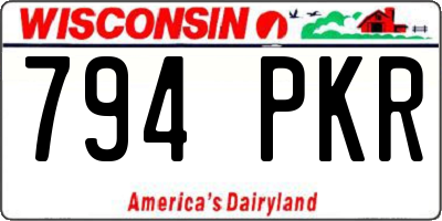 WI license plate 794PKR