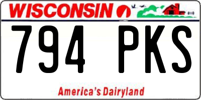 WI license plate 794PKS