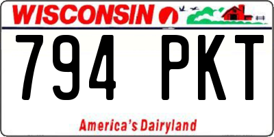 WI license plate 794PKT