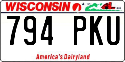 WI license plate 794PKU