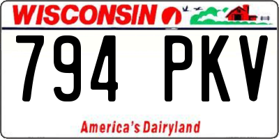 WI license plate 794PKV