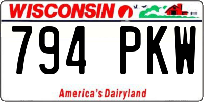 WI license plate 794PKW