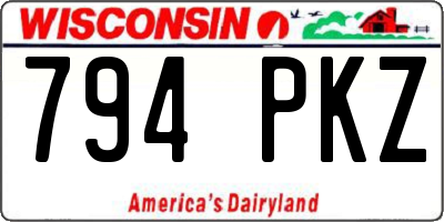 WI license plate 794PKZ