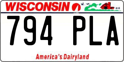 WI license plate 794PLA
