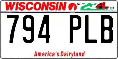WI license plate 794PLB