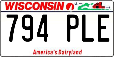 WI license plate 794PLE