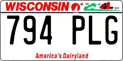 WI license plate 794PLG