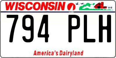 WI license plate 794PLH