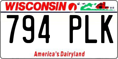 WI license plate 794PLK