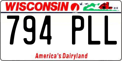 WI license plate 794PLL