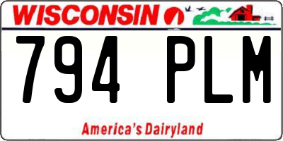 WI license plate 794PLM