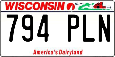 WI license plate 794PLN