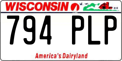 WI license plate 794PLP