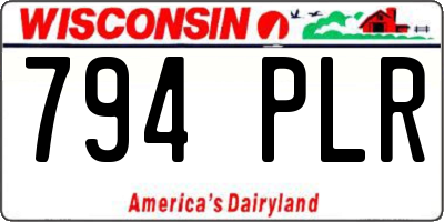 WI license plate 794PLR