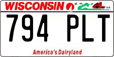 WI license plate 794PLT