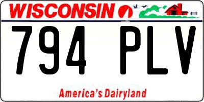 WI license plate 794PLV