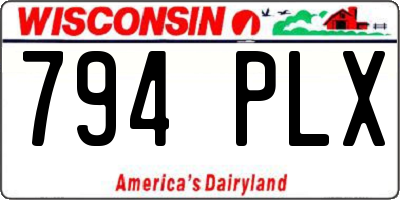 WI license plate 794PLX