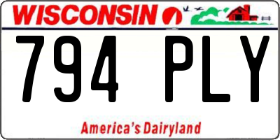 WI license plate 794PLY